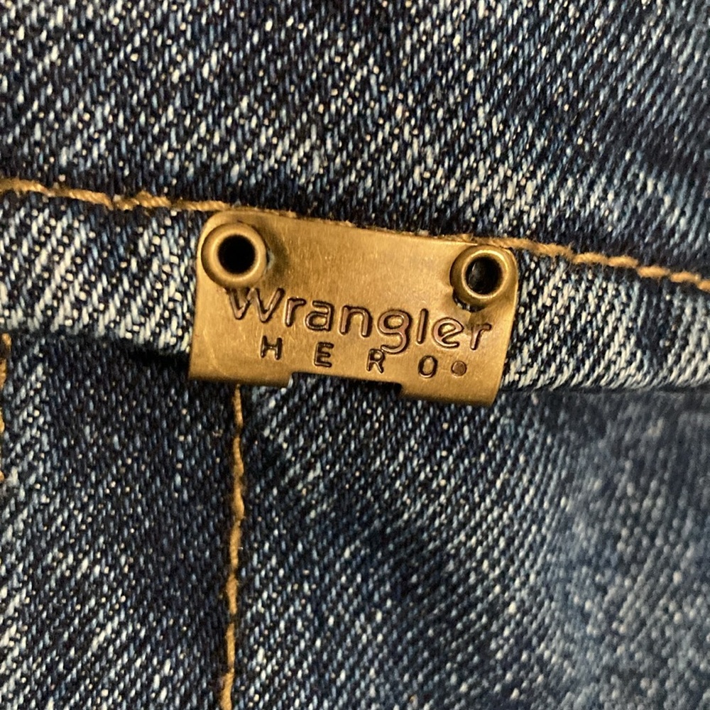 Wrangler Blue Denim Jacket with Brown Collar - Picture 13 of 13